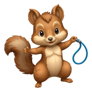 Squirrel playing skipping rope sticker