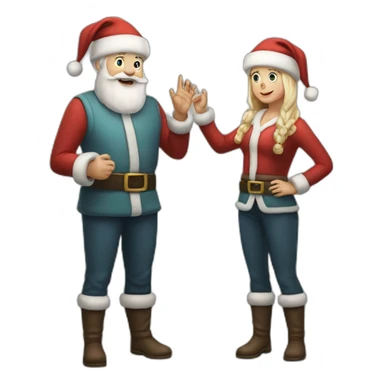 Full height Actively gesturing with hands pale skin Santa Claus sticker