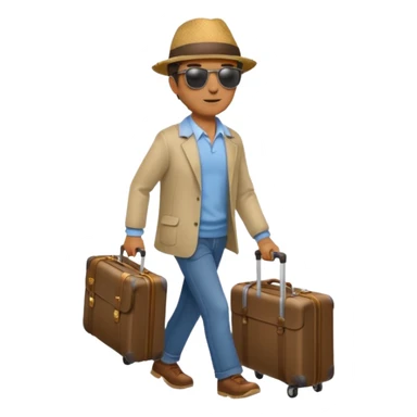 male strolling travel suitcase traveling sticker
