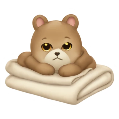 Cozy beige emojis, blankets, blankets, animals sticker