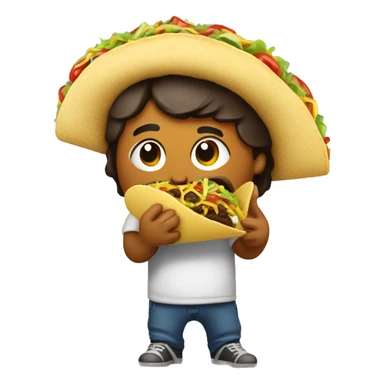 Meican irl eating a taco sticker