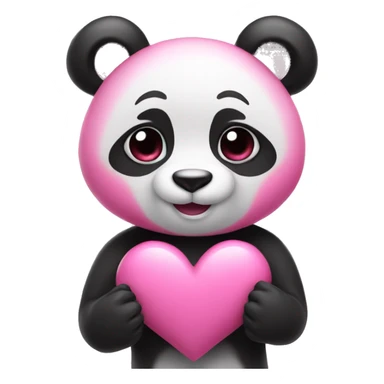 pink panda doing heart hands  sticker