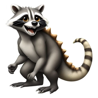 Racoon riding a dinosaur  sticker