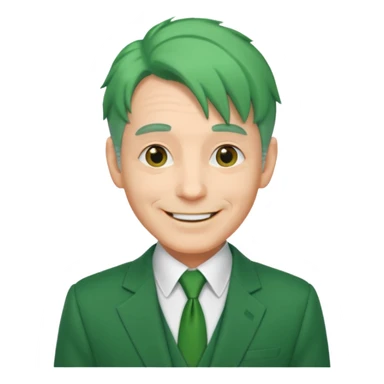 green haired older man in green suit sticker