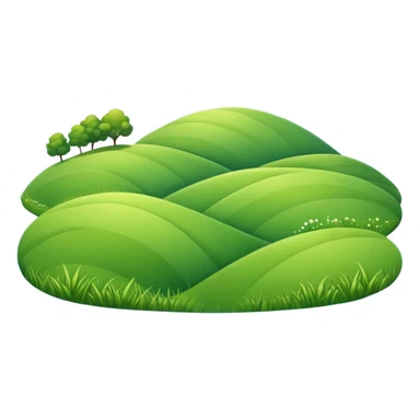 sunny landscape with rolling hills, green grass, and blue sky sticker