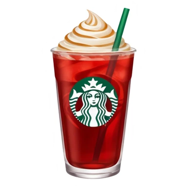 a red drink in a Starbucks glass  sticker