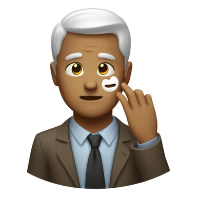 half human half skull face that claps his hand on his forhan sticker