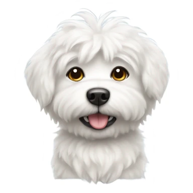 fluffy white dog with a bow  sticker