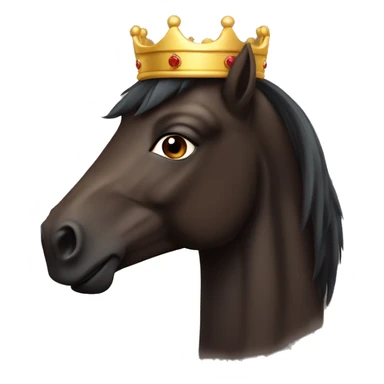 Dark Brown horse with a Crown  sticker