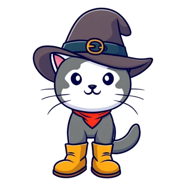 Puss in Boots with a hat and boots sticker
