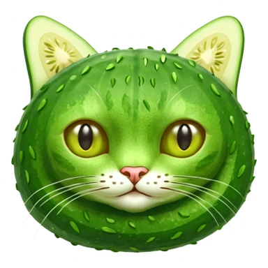 Cucumber cat put together  sticker