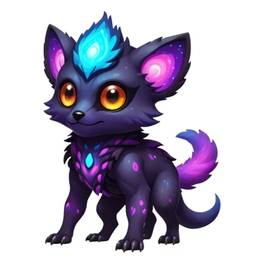 Epic Edgy Cute Colorful Vibrant Dark Nebula Modern Vernid-Protogen-creature-animal, full body sticker