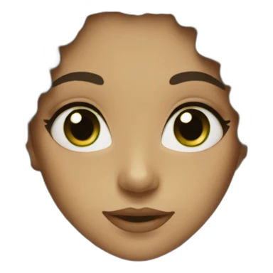 Tan girl with dark curls and sage green eyes sticker