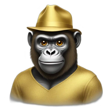 Gorilla wearing Golden clothes sticker