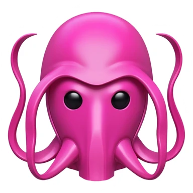 Squid Game pink guard mask with square shape on face, 3D style, smooth and glossy sticker