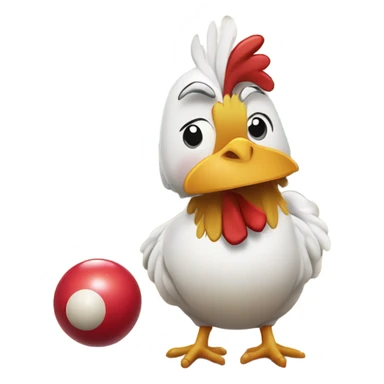 Chicken bowling sticker