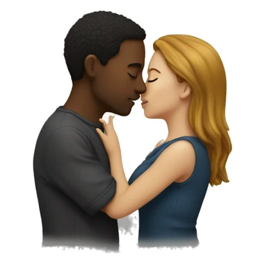 Two people kiss sticker