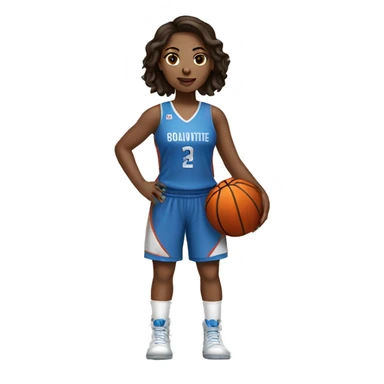 Brunette basketball player girl sticker
