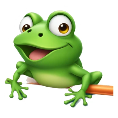 a frog on a trampoline sticker