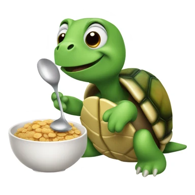 Turtle eating cereal  sticker
