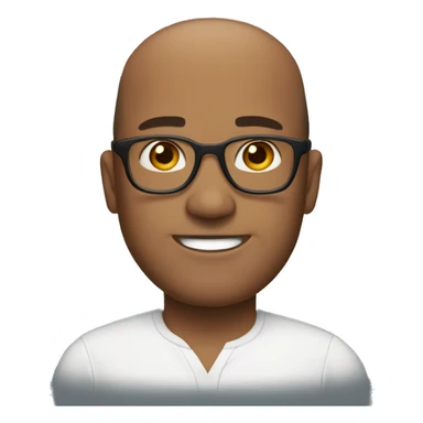Man with receding hair line brown hair and brown eyes andglasses  sticker