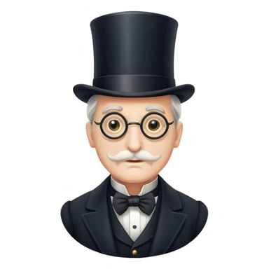 old elegant Victorian man with monocle and top hat sticker