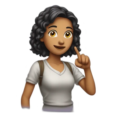 girl-pointing-at-something sticker