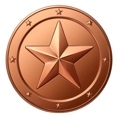 A shiny, metallic coin in Copper's signature brand color. In the center, you could have a simple star, a checkmark, or a "W" for "Win." sticker