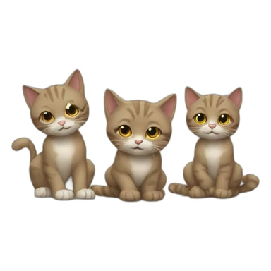 Tres gatos jugando sticker