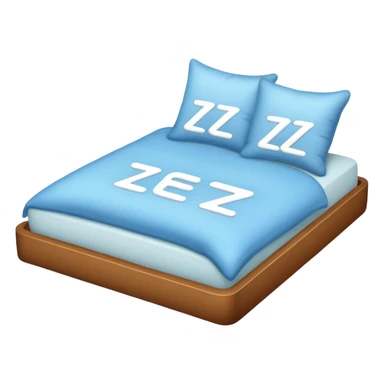 a bed with a pillow and Zzz symbols, simple and inviting sticker