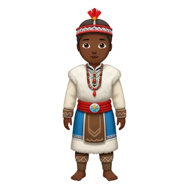 full scale standing  greenland citizen traditional outfit  sticker