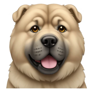 Beige grey chow-chow black muzzle sticker