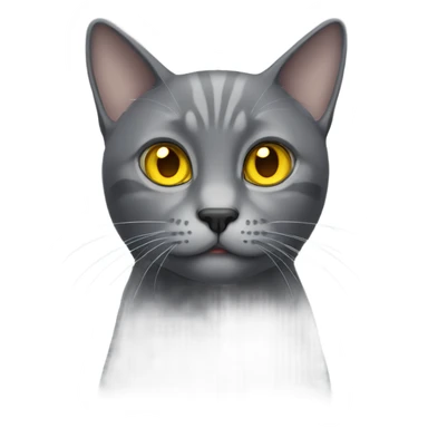 grey cat with yellow eyes sticker