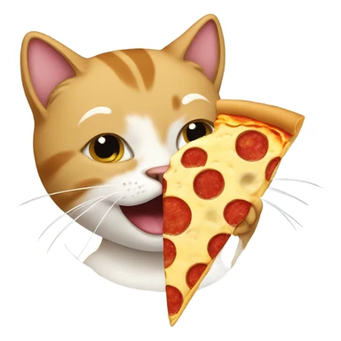 Cat eating cheese pizza sticker