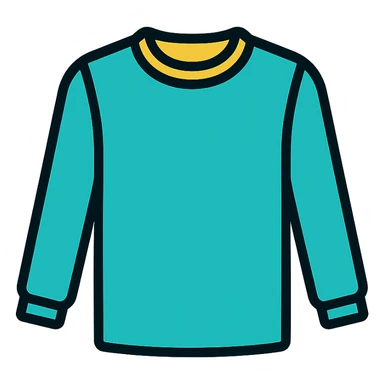 long sleeve shirt icon with color and black outlines sticker