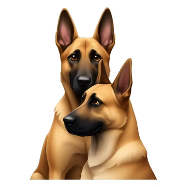 malinois with german shepherd dog hugging sticker