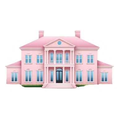 Light Pink southern coastal mansion isometric  sticker