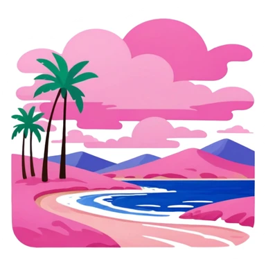Matisse slop style pink SPAM art landscape sticker