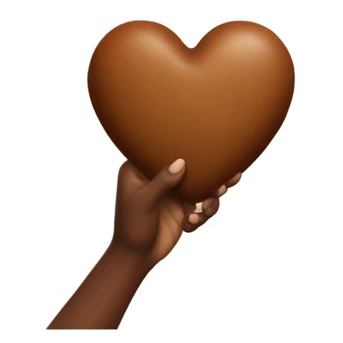 Brown heart in hand sticker