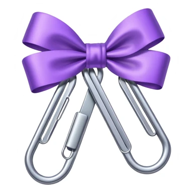 one silver paper clip with a purple bow in the middle sticker