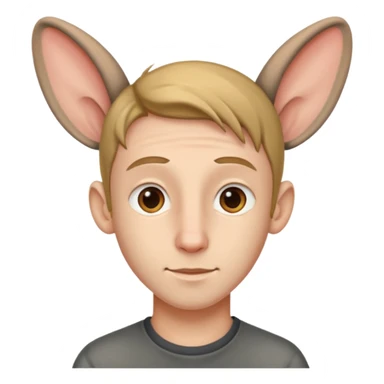 24 year old boy with long ears sticker