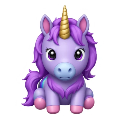 voilet unicorn toy facing camera sticker