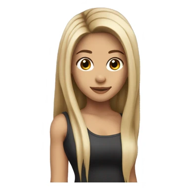 shakira dark brown straight hair sticker