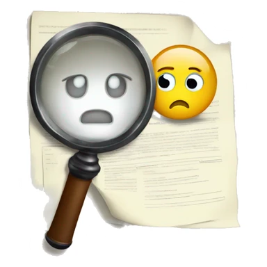 magnifying glass over some documents confused need help sticker