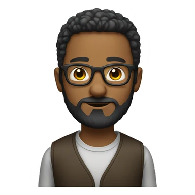 Short person with glasses and beard sticker