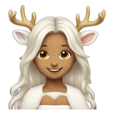 angel Baby girl deer-antlers smile sticker