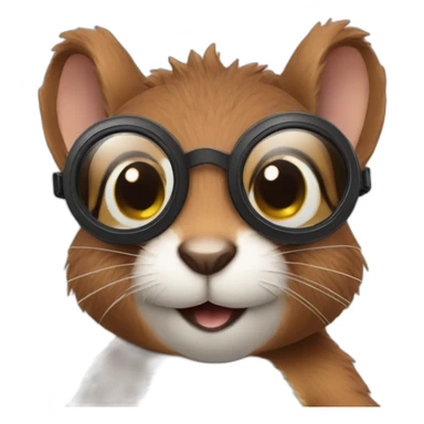 cute squirrel wearing goggles sticker
