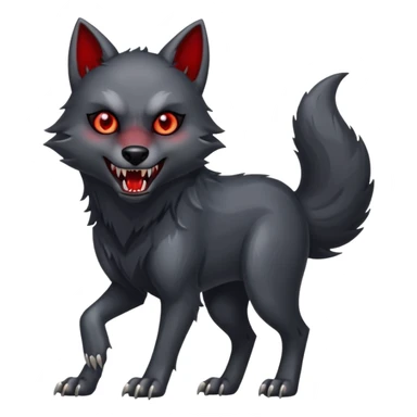 A vampire wolf standing  sticker