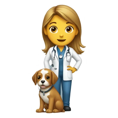 veterinarian girl with a dog sticker