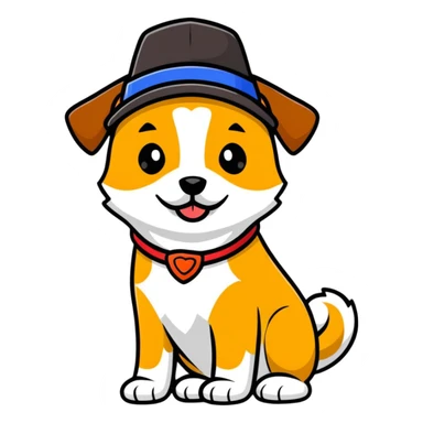 perro con un sombrero sticker